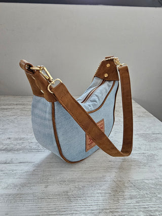 Borsa Marlene jeans e cuoio