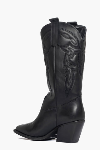 Stivali Irene Mers pelle nero con ricami
