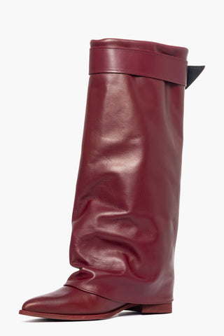 Stivale con rialzo e risvolto pelle bordeaux Cannes 7