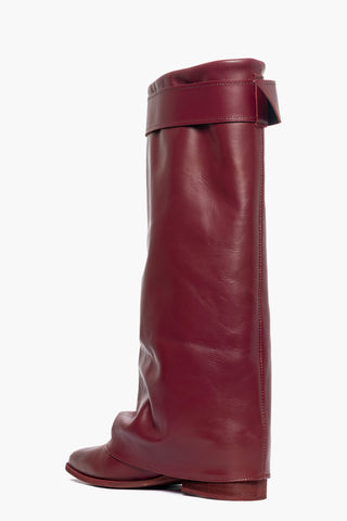 Stivale con rialzo e risvolto pelle bordeaux Cannes 7