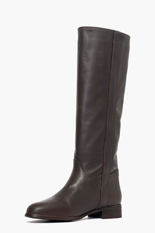 Botas hasta la rodilla en piel marrón oscuro 281