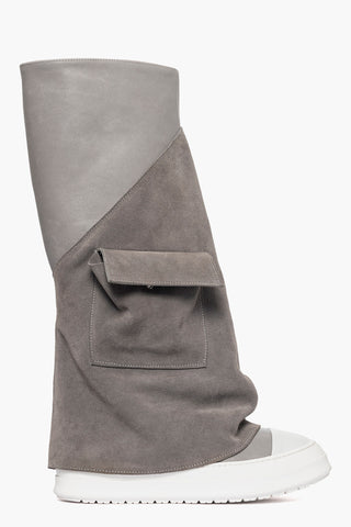 Stivale camoscio e pelle grigio Tore 001