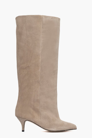 Stivale gambale ampio Angel L camoscio taupè