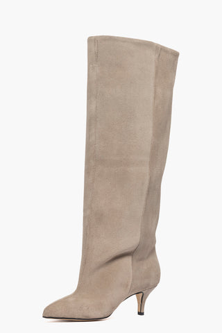 Stivale gambale ampio Angel L camoscio taupè