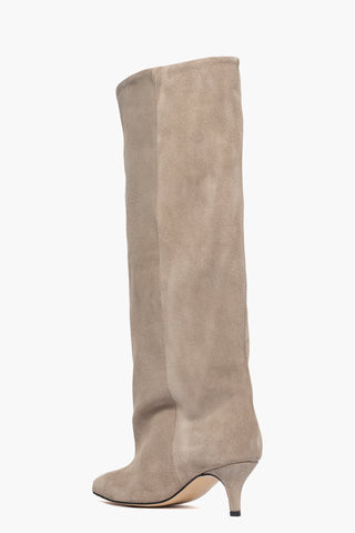 Stivale gambale ampio Angel L camoscio taupè