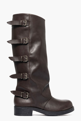 Stivali pelle testa di moro con fibbie Harley Prince