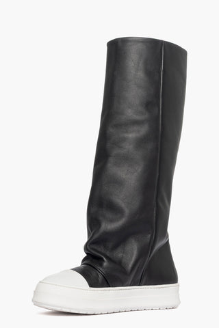 Stivale aggrappato pelle nero gommato bianco Tore Paola