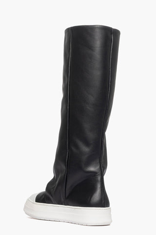 Stivale aggrappato pelle nero gommato bianco Tore Paola