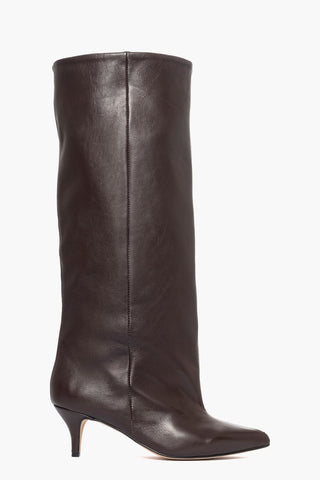 Stivale gambale ampio Angel L pelle testa di moro