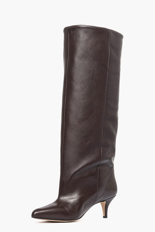 Stivale gambale ampio Angel L pelle testa di moro