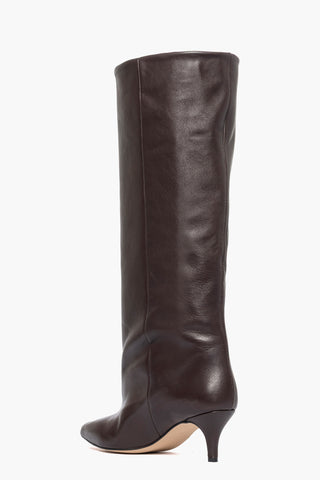 Stivale gambale ampio Angel L pelle testa di moro