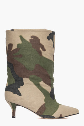 Stivaletti al polpaccio denim militare Angel 60