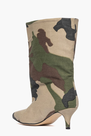 Stivaletti al polpaccio denim militare Angel 60