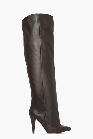 Stivale al ginocchio ampio pelle testa di moro Lorena Big
