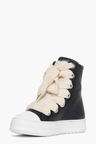 Sneakers pelle nero laccio doppio Tore Over