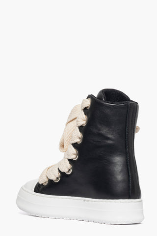 Sneakers pelle nero laccio doppio Tore Over