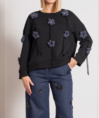 Felpa centrini Le streghe nero e grigio