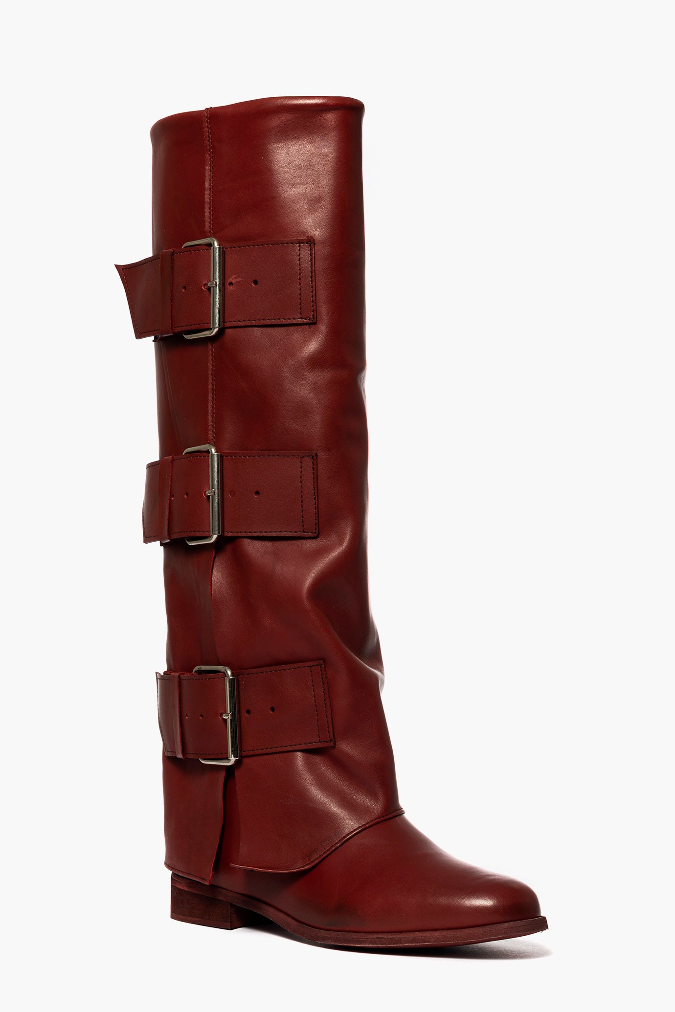 Burgundy Leather Boots Stivali Bordeaux Bassi Burgundy Leather