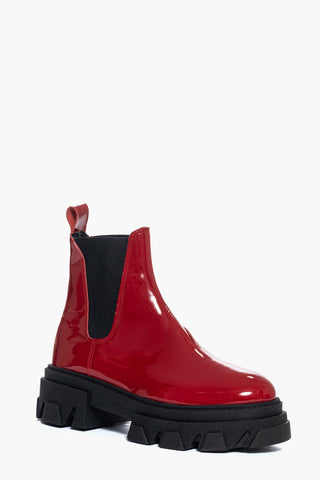 Wake 11 red patent ankle boots