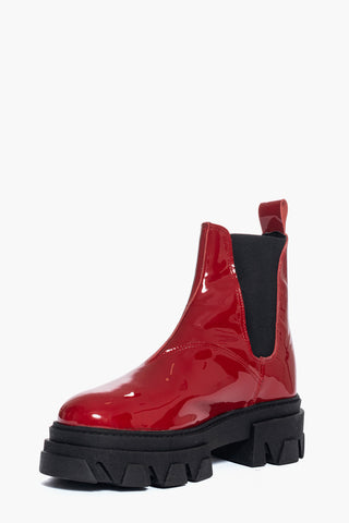 Wake 11 red patent ankle boots