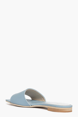 Ciabatte Ludovica pelle azzurro