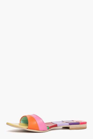 Ciabatta 7577 pelle  multicolor