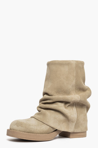 Megan 1350 amphibious ankle boot in taupe suede