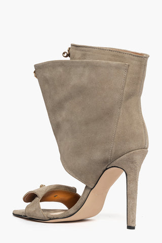 Sandalo camoscio taupè con accessorio oro Kiwi 13