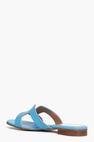 Ciabata Amalfi pelle azzurro