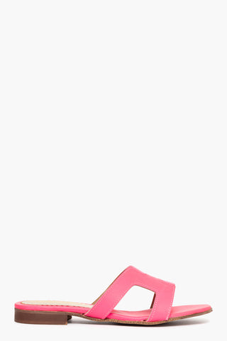 Ciabatta pelle fluo fucsia