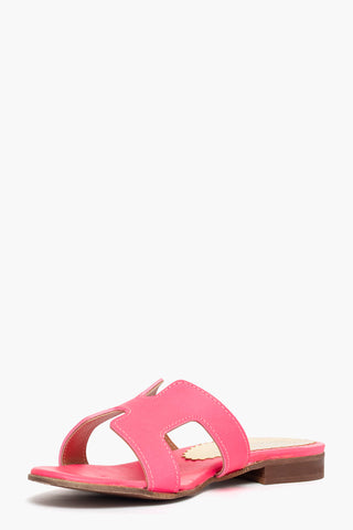 Ciabatta pelle fluo fucsia