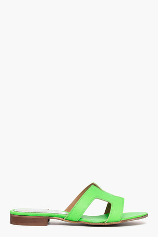 Ciabatta Amalfi pelle fluo verde