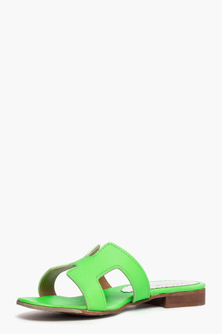 Ciabatta Amalfi pelle fluo verde