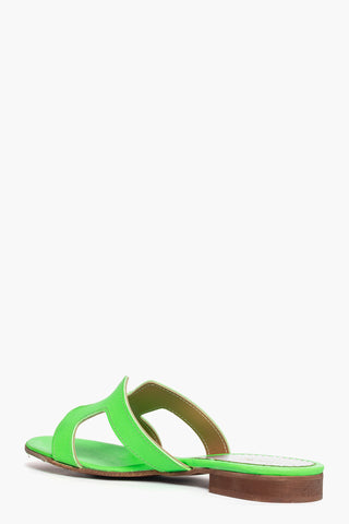 Ciabatta Amalfi pelle fluo verde