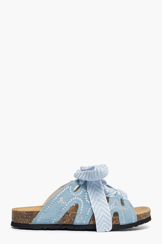 Zapatilla Cambridge 1009 ante azul strass