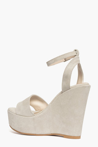 Sandali con zeppa Carmensita Lia camoscio beige