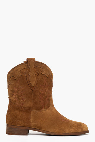 Stivaletti camoscio cuoio con ricami 299