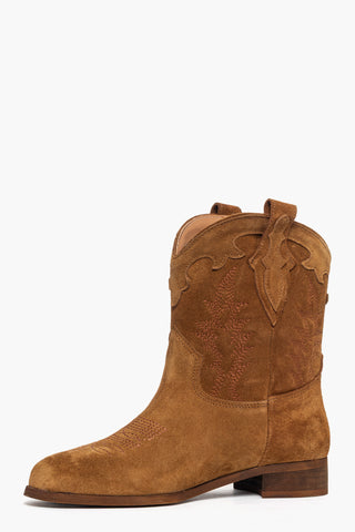 Stivaletti camoscio cuoio con ricami 299