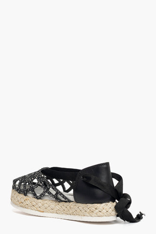 Sandalo Sal 98 pelle e glitter nero