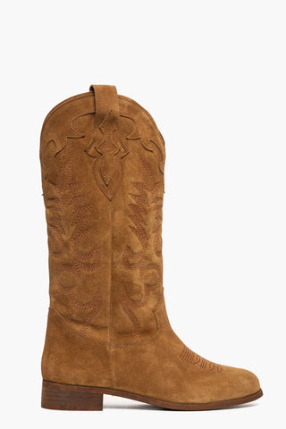 Stivali camoscio cuoio con ricami 296