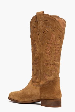 Stivali camoscio cuoio con ricami 296