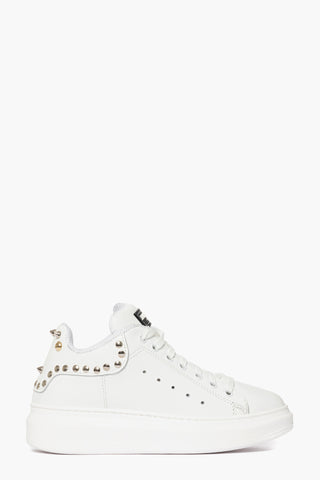 Lexa Full sneakers in total white leather with studs