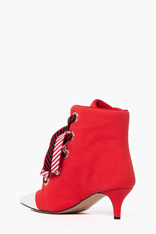 Stivaletto in denim rosso College