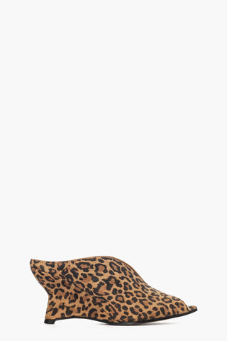 Sabot pelle animalier con zeppa Flora 1