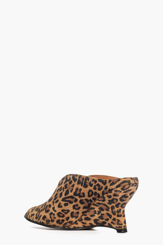 Sabot pelle animalier con zeppa Flora 1