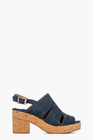 Sandalo con zeppa jeans blu 900