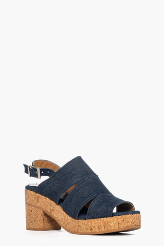 Sandalo con zeppa jeans blu 900