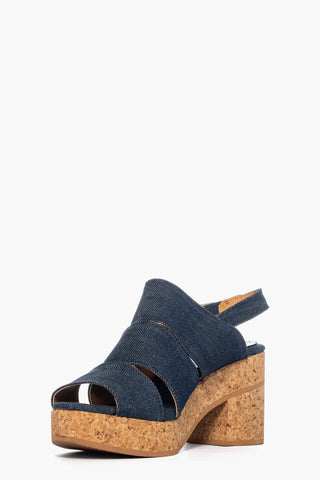 Sandalo con zeppa jeans blu 900