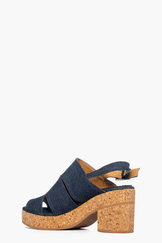Sandalo con zeppa jeans blu 900