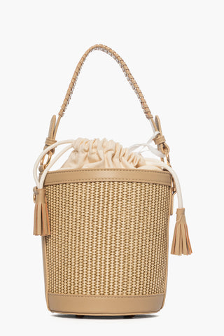 Secchiello rafia beige e riporto beige Sun